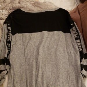 PINK Victoria's Secret Tops - PINK black and grey quarter sleve shirt PINK Victoria's Secret Tops - PINK black and grey quarter sleve shirt